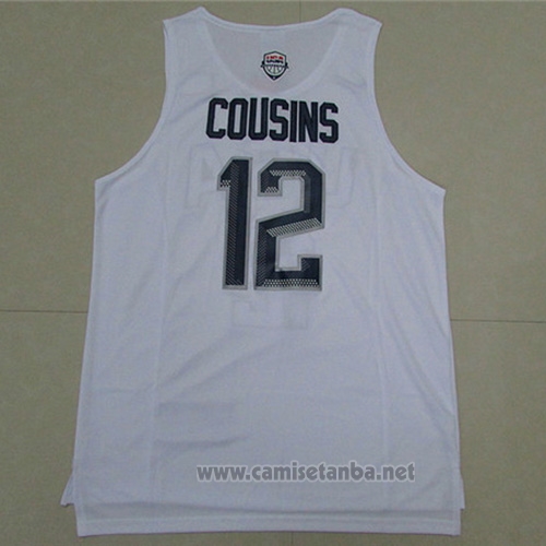 Camiseta USA 2016 DeMarcus Cousins #12 Blanco